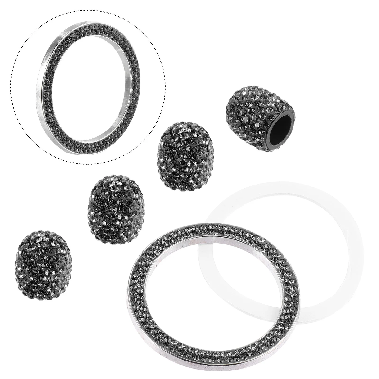 1Set Car Stem Caps Universal Rhinestone Tire Dust Caps Sparkling Starter Key Cover Luxury Auto Start Button Decoration