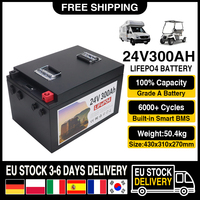 12V 24V LiFePO4 Battery 100Ah 200Ah 300AH 500AH 600AH Lithium Iron Phosphate Cells Built-in BMS For RV Campers Golf Cart Solar