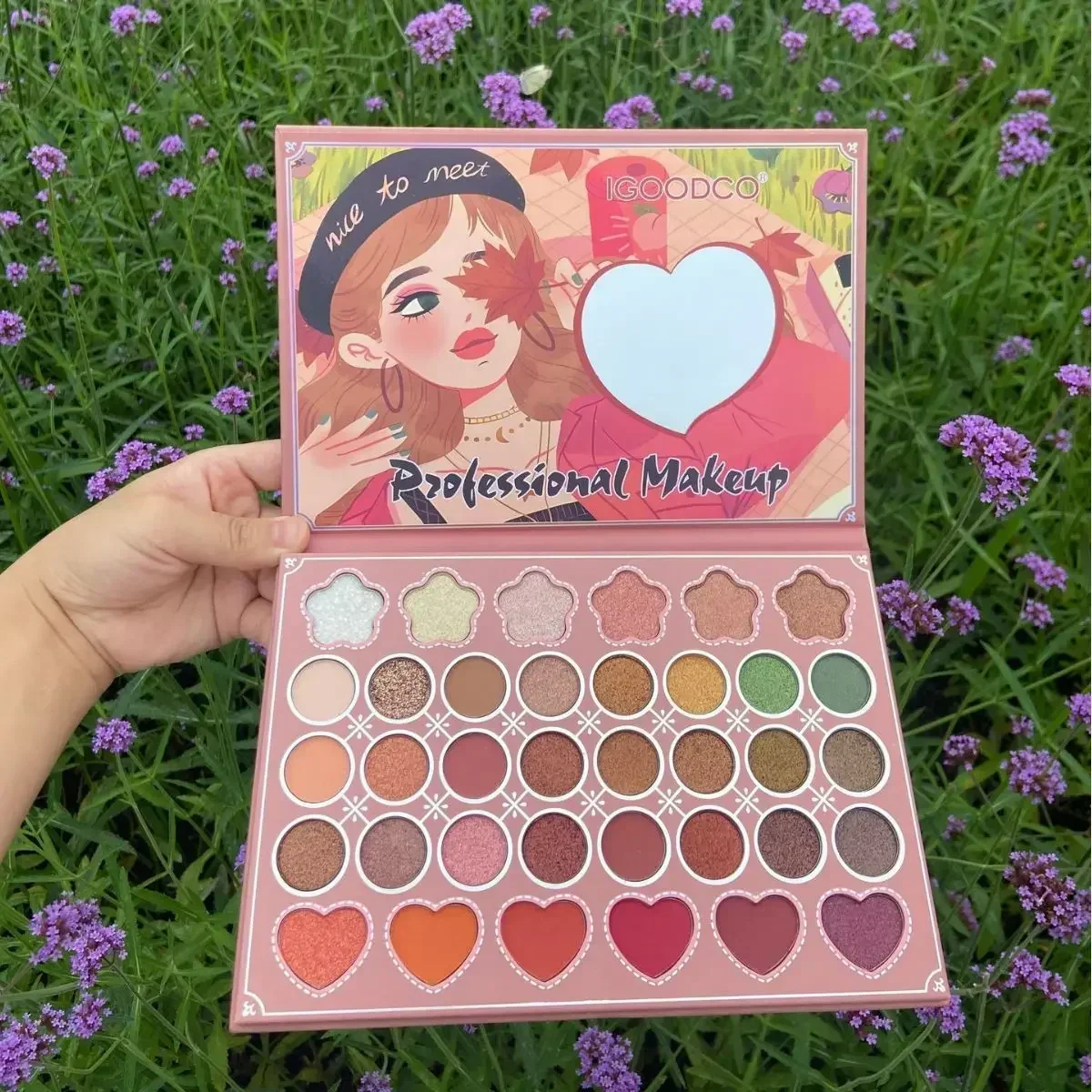 Camping Girl 36 Colors Highlight Blush Eyeshadow Makeup Palette Matte Shimmer Sequins Multifunctional Makeup Palette Cosmetics