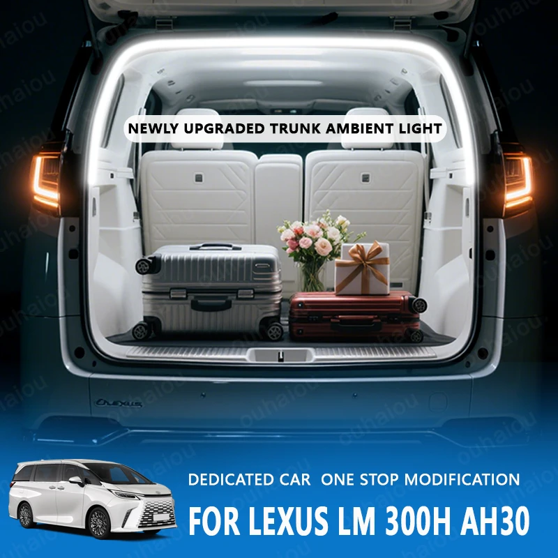 

FOR Lexus 2020-2023 LM 300h AH30 trunk modification Atmosphere lights White warm white Rear Trunk LED Light Bar