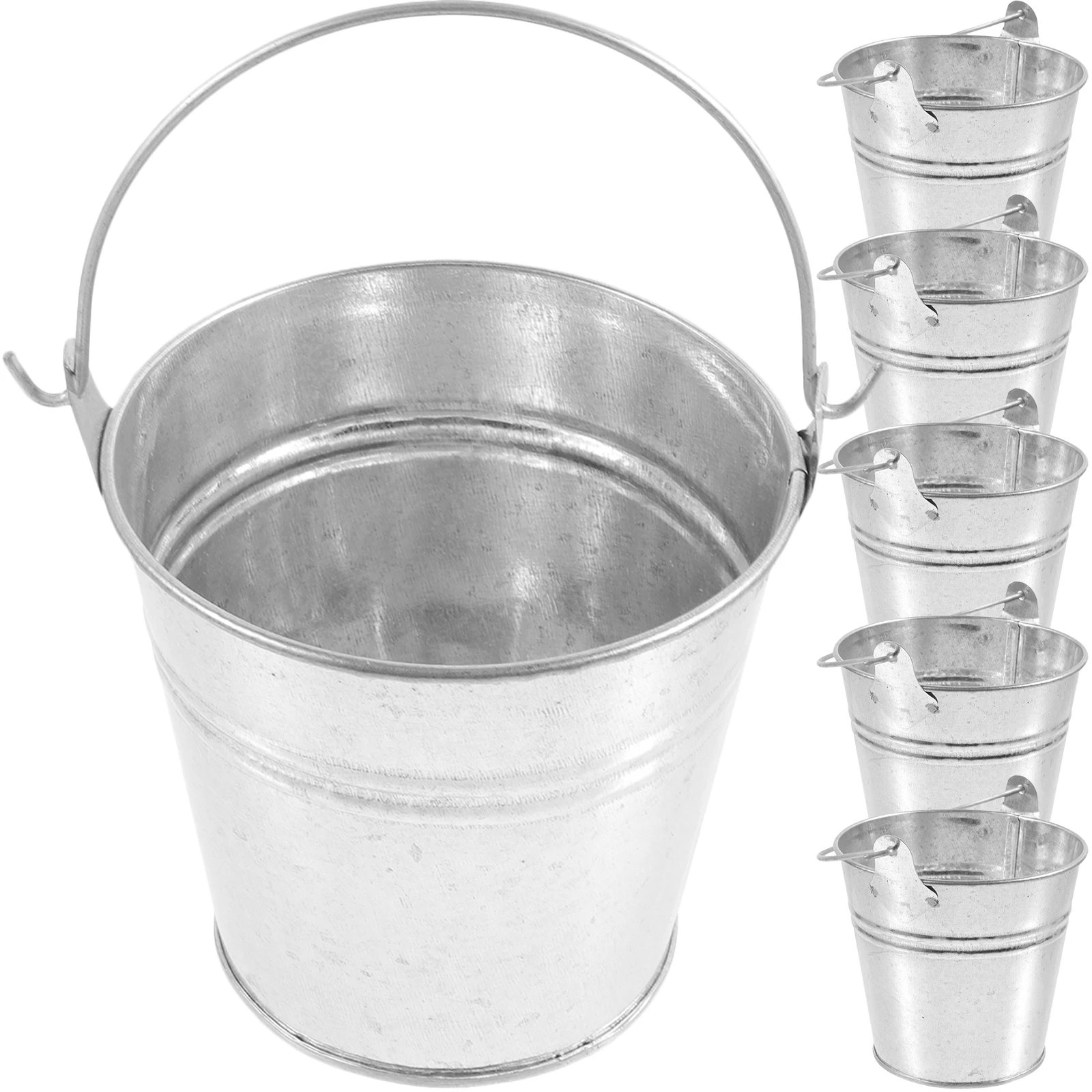 

6 Pcs Candy Bucket Snack Basket Holiday Party Gift Storage Small Iron Handle 10x9x7 Christmas Wedding Multi Purpose Kitchen Bar