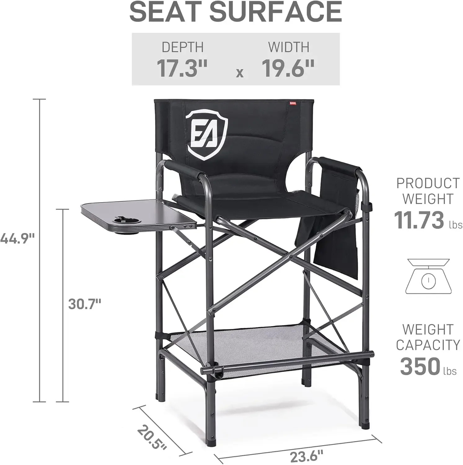 30.7in Tall Heated Camping Folding Chair 140℉ Heating Outdoor Camp Chair for Sports Events  Holder Supports 350LBS USA