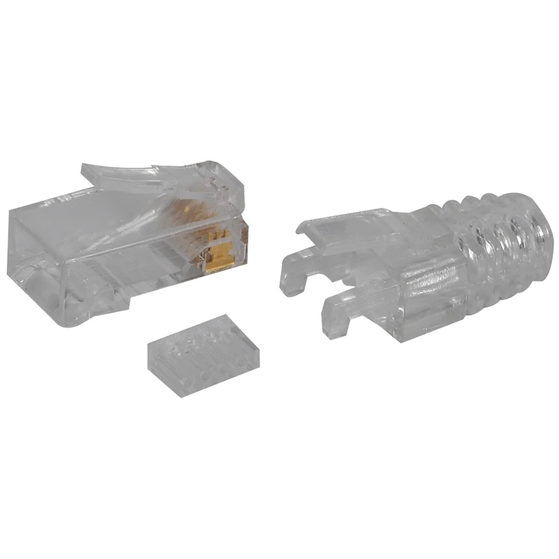 

100Pcs Cat6 RJ45 Connector UTP Cable Ethernet Jack 8P8C Network CAT 6 Modular Plugs With 6.5Mm RJ45 Caps