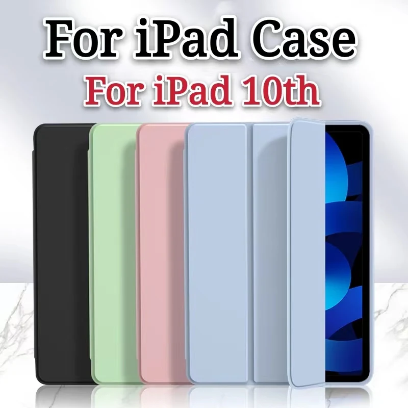 

For 2022 New iPad 10th Generation Case 2022 10.9 Inch , Trifold Stand Smart Case with Soft Back Auto Wake/Sleep