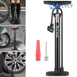 160PSI Tire Pump Inflator High Pressure Bike Air Pump Versatile Bicycle Air Pump Standing for MTB Road Bike Motorcycle