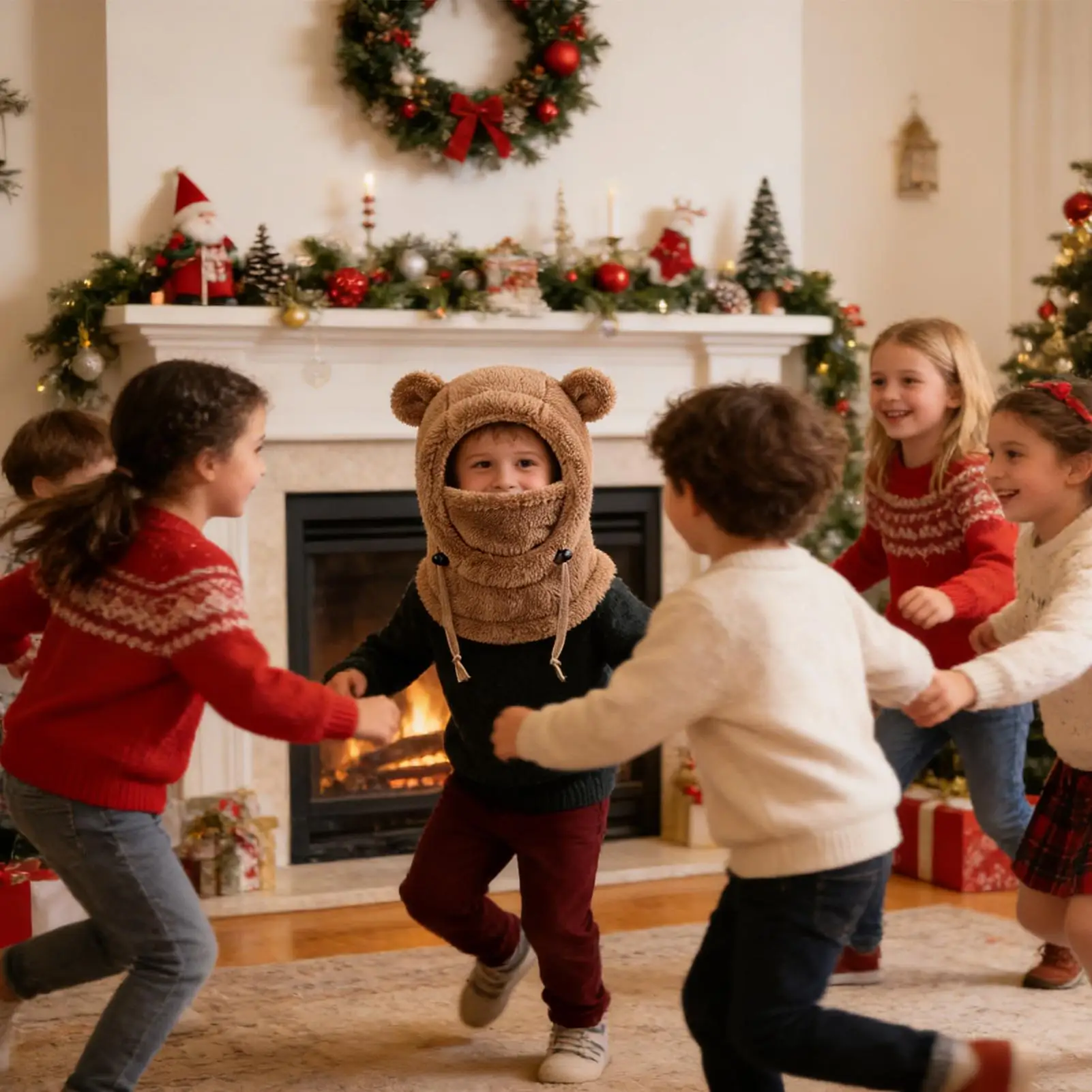 

Kids Winter Face Cover Windproof Knit Beanie Cold Weather Thermal Hat Face Cover For Kids Boys Girls Outdoor Cycling