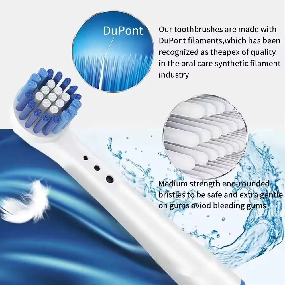 16PCS Sensitive Gum Care Replacement Brush Heads For Oral B D12 D100 D36 PRO3000 vitality Triumph Electric Toothbrush