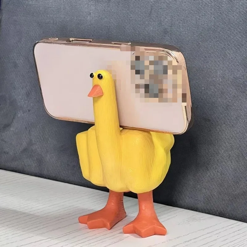 Duck Sculpture Humorous Animal Statue with Attitude for Shelf Decor