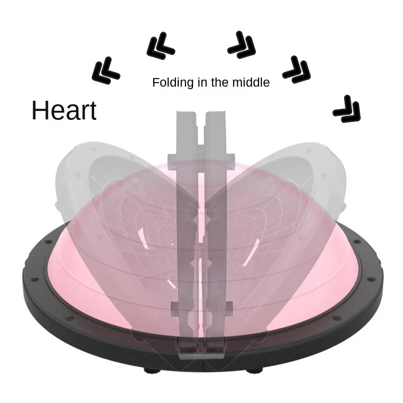 Folding Wave Speed Semicircular Ball Non-Slip Hemisphere Matte Durable Yoga Exercise Training Tool