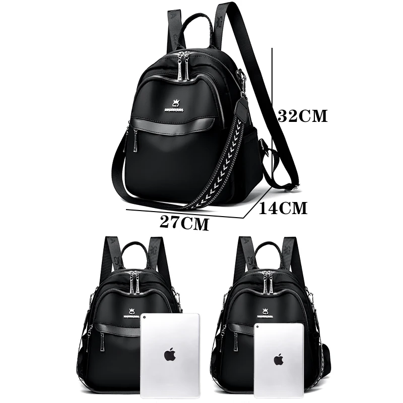 Black Backpacks for Women High Capacity PU Waterproof College Backpack Trendy Women Laptop School Bags Girl Travel School Bags