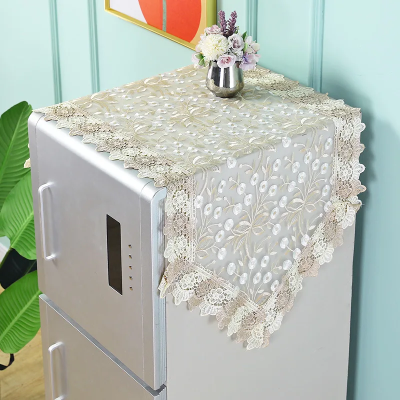 Lace Embroidery Refrigerator Covers Oil-proof Dust Proof Cover Home Decor Europe Washing Machine Protector Kitchen Tablecloth