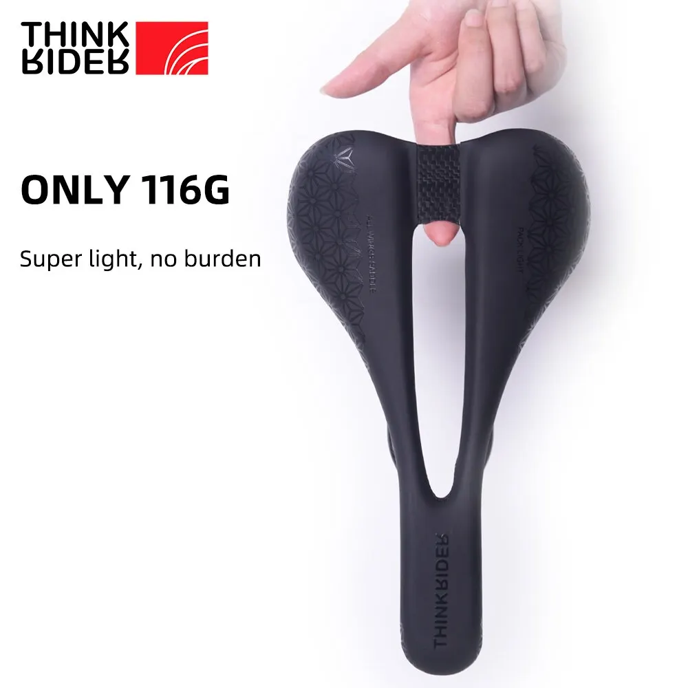 Thinkrider Yên xe siêu nhẹ bằng sợi cacbon TR03 yên mở siêu nhẹ 116g yên xe đạp đua đường trường leo núi siêu nhẹ