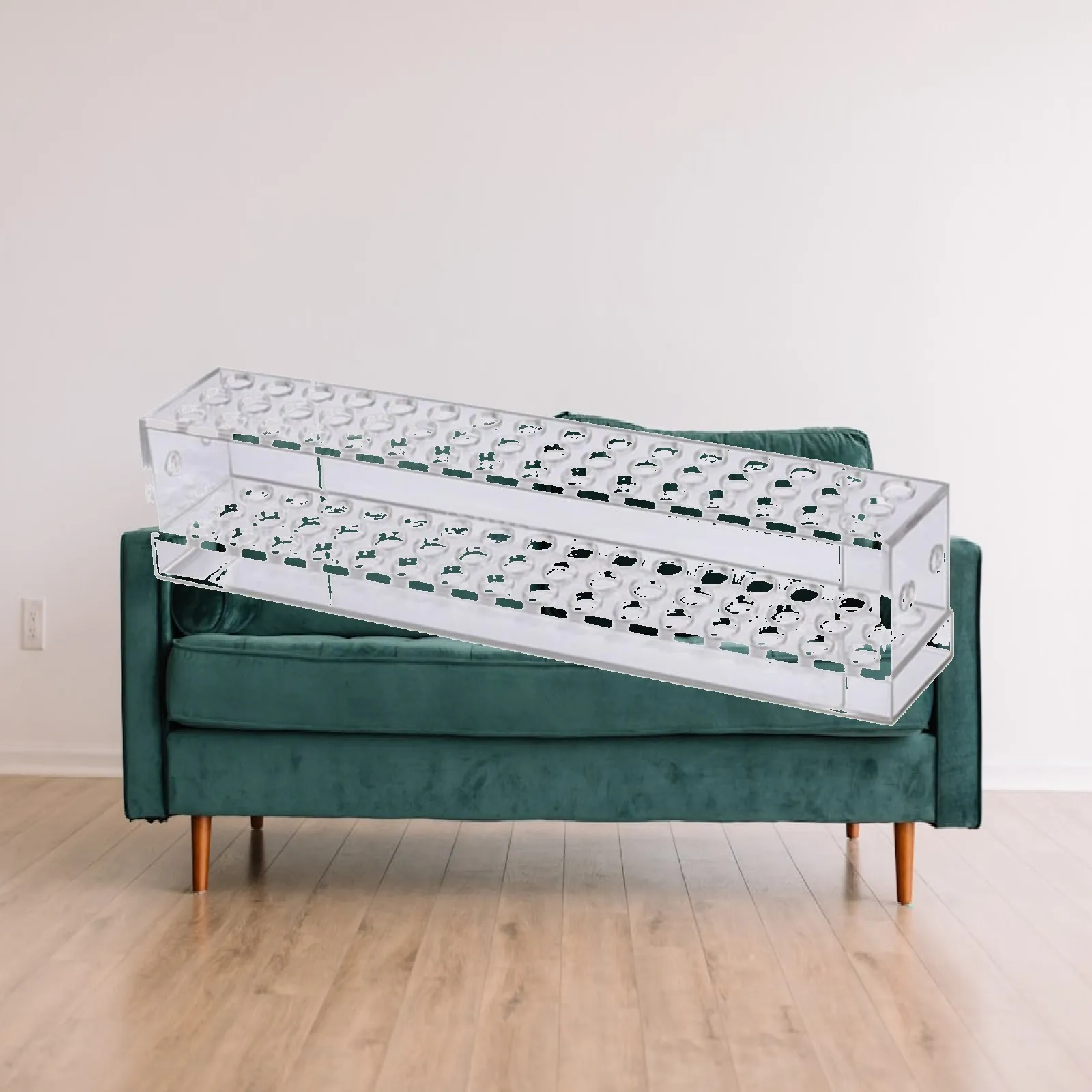 Acrylic Pen Rack with 48 Holes Clear Acrylic Pen Holder with Holes Organizer Space-Saving Sleek for Artists, Stationery Storage