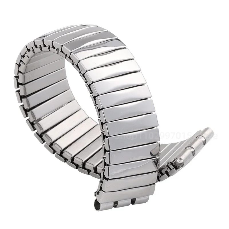 Elastic Watch Band for Swatch 17mm 20mm Stretch Expansion Stainless Steel Strap Replacement Wrist Bracelet Men Women Accessories