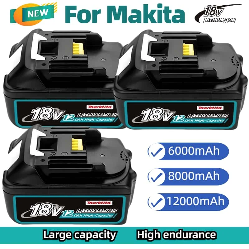 Original for Makita Genuine 6.0Ah 18V Battery For Makita  BL1830B BL1850B BL1850 BL1840 BL1860BL1815 Replacement Lithium Battery