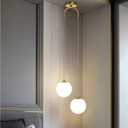 Nordic Modern Glass LED Pendant Lights Dining Room Bedroom Gold Chandelier Fixtures Indoor Restaurant Bar Decor Hanging Lamp