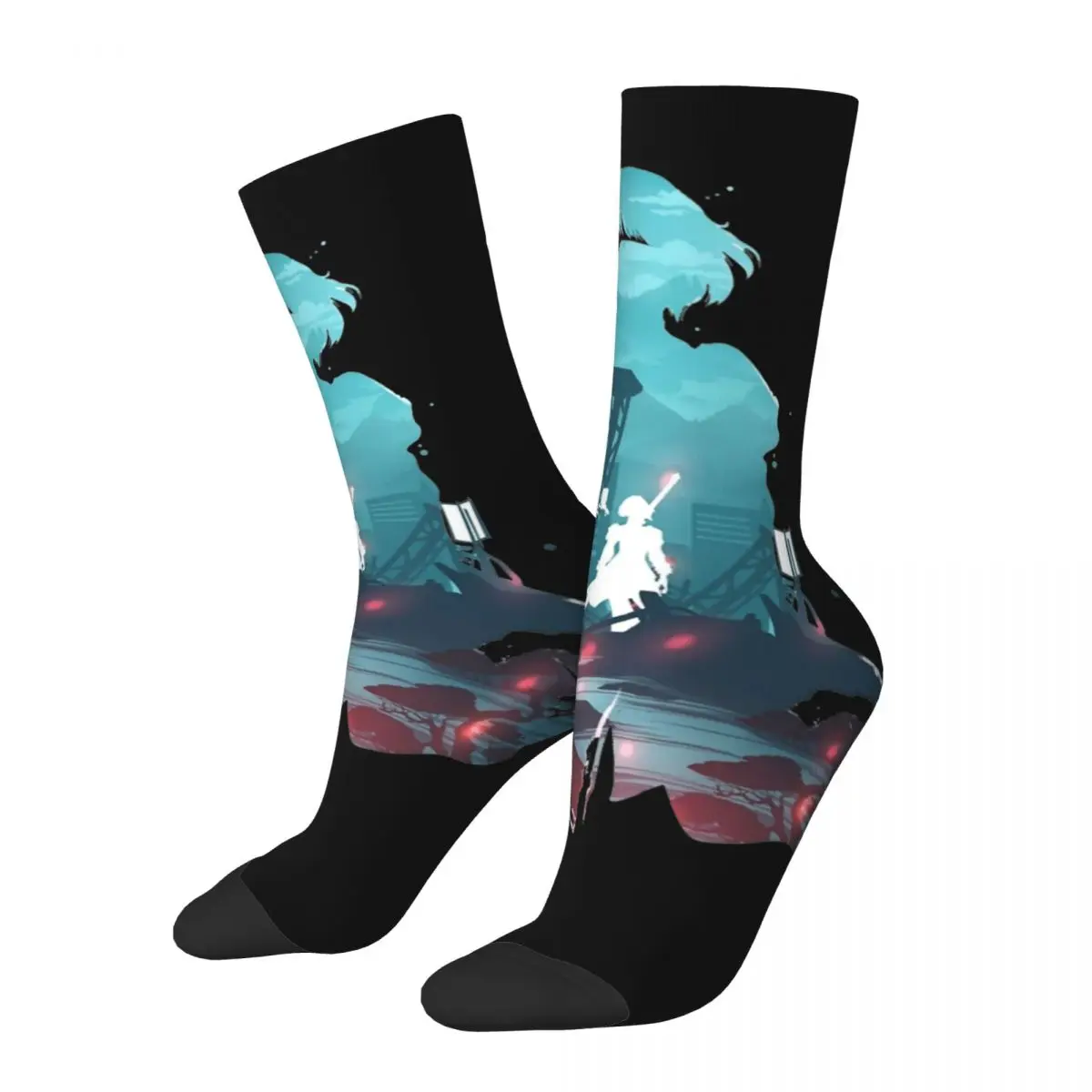 Nier Automata 2B Waifu Game Design Theme Crew Socks Accessories for Men Flexible Printed Socks