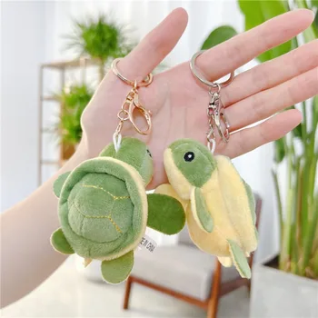 Jouet en peluche tortue de mer pour enfants, petit pendentif de sac de dessin animé mignon, animaux en peluche, porte-clés au beurre, accessoires pour enfants, 10cm