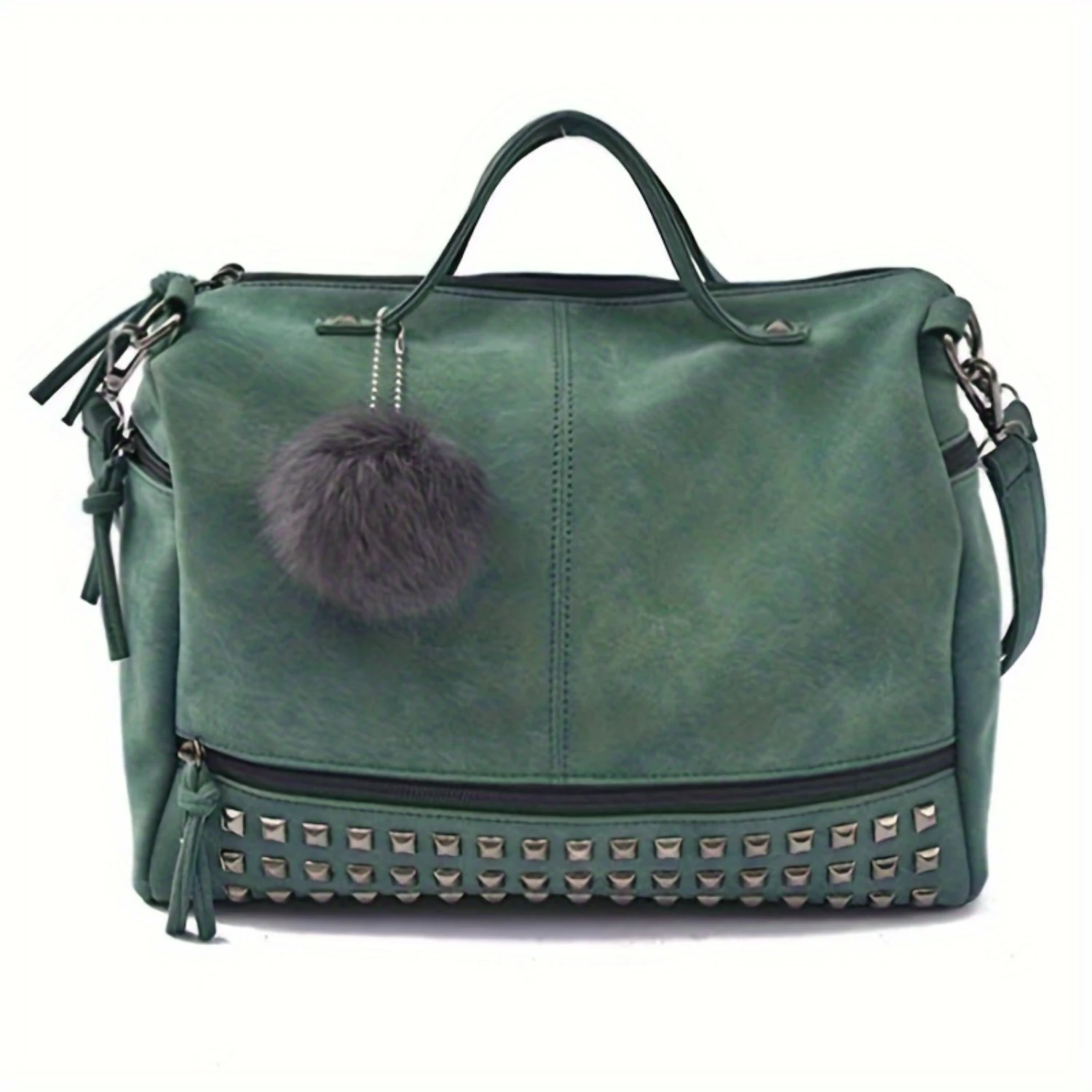 

Studded Tote Bag Punk Style Shoulder Bags Vintage Hobo Rocker Satchel Purse