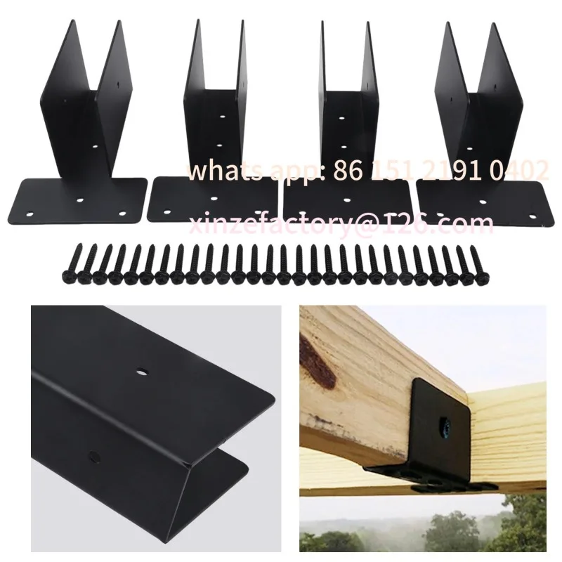 Customizable 4pcs 2x4 Pergola  Side Top Mount Bracket Upper  Joint Timer Lumber Kit For  Gazebo Outdoors Yard Gardening  Accesso