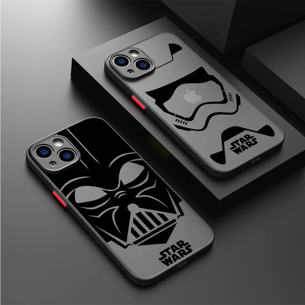 Fall für Apple iPhone 15 14 13 11 12 Pro 7 xr x xs max 8 plus 6 6s se 2022 14pro schwarz matt Telefon Funda Darth Vader Star Wars