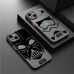 Case For Apple iPhone 15 14 13 11 12 Pro 7 XR X XS Max 8 Plus 6 6S SE 2022 14Pro Black Matte Phone Funda Darth Vader Star Wars