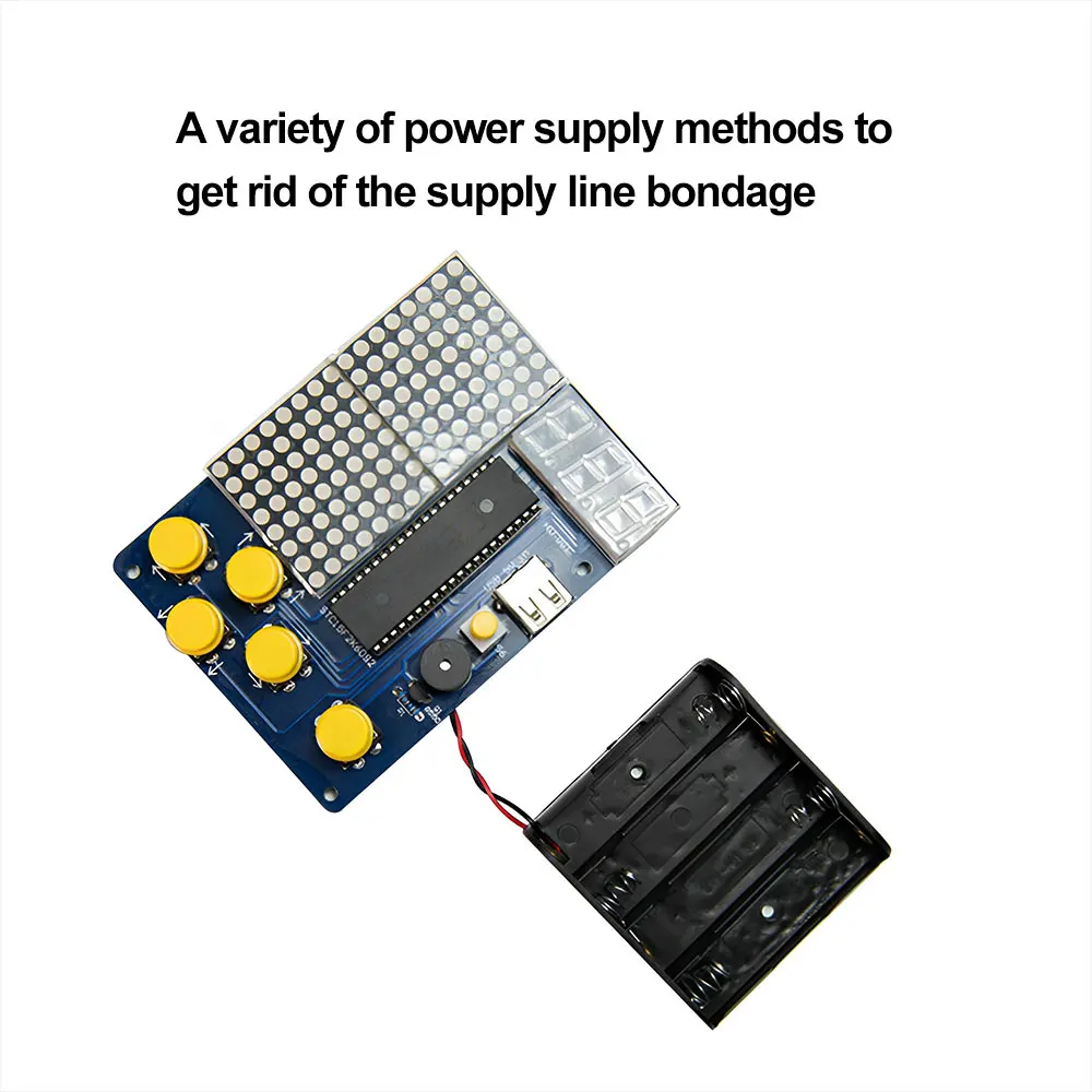 مجموعة وحدة تحكم ألعاب بكسل DIY 51 وحدة تحكم ألعاب ذات شريحة واحدة DIY مجموعة لحام إلكترونية ثعبان، غزاة الفضاء، تتريس إلخ.