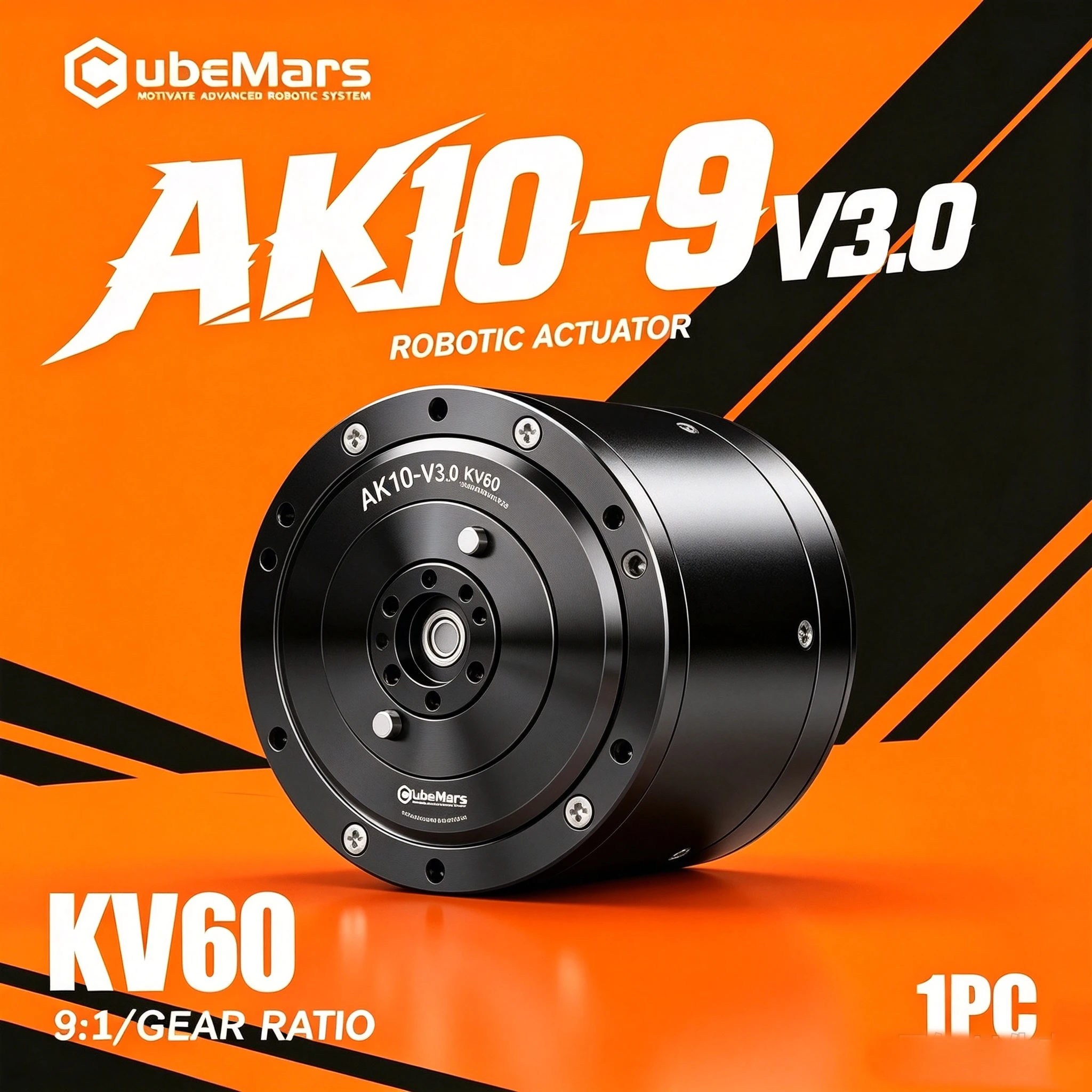 CubeMars AK10-9 V3.0 KV60 Robotic Actuator 48V 442W 53Nm Peak Torque Dual Encoder Brushless Motor for Humanoid Robots