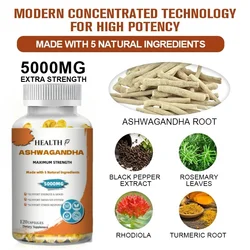 Organic KSM 66 Ashwagandha Extra Capsules Support Brain and Memory, Relief Stress,Support Focus Mood,Deep Sleep