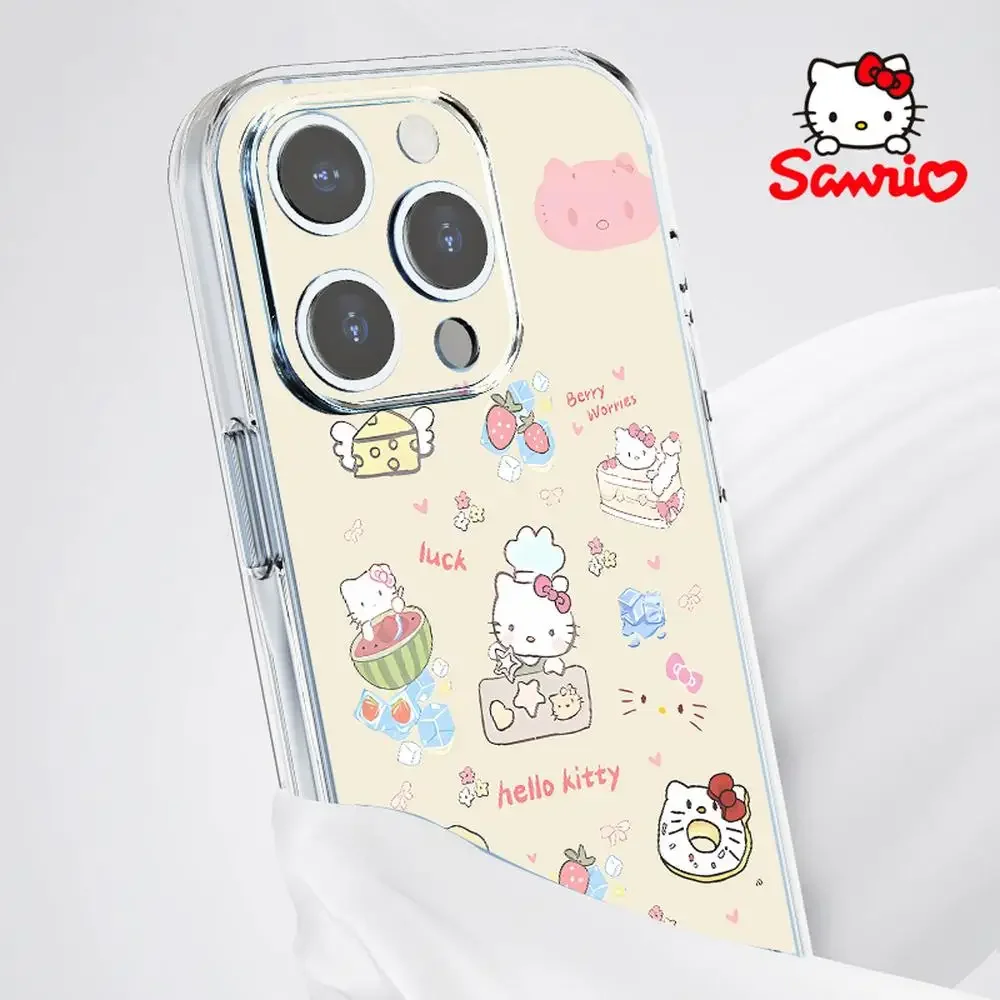 Hello Kitty Iphone Cases Iphone 16/15/14/13/12/11/x/xs/xs Max/pro Max Girl Iphone 16 Promax Case Sanrio Kt Cartoon Accessory