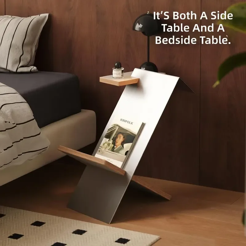 Modern Stainless Steel Coffee Table Shelf Small Living Room Bookshelf Simple Sofa Side Table Multi Functional Home Furniture
