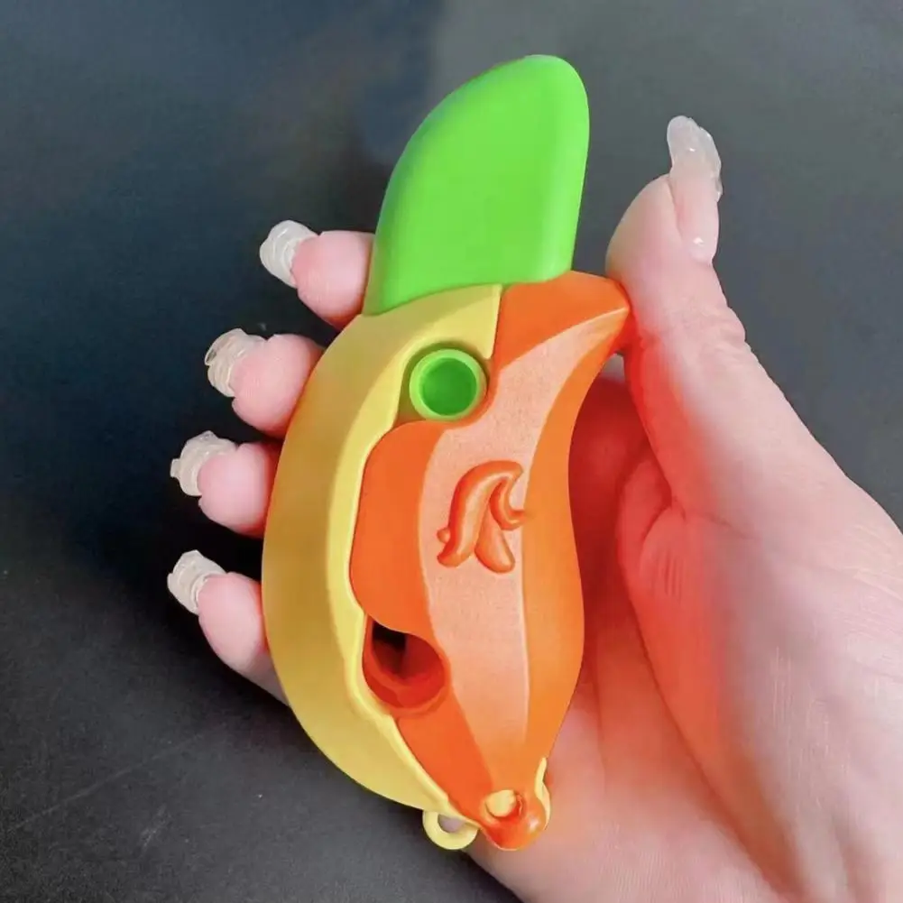 

Fingertip Fidget Toy Decompression Toy Colorful 3d Printed Mini Banana Cutter Fun Fidget Toy for Teens Adults Stress