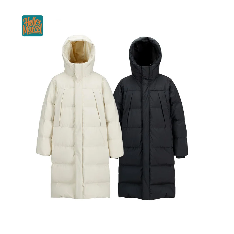 

HELLOMARCEL Top Quality EU US Size Luxury Outdoor Wear Winter Windproof Long 90 White Duck Down Jacket for Men Women