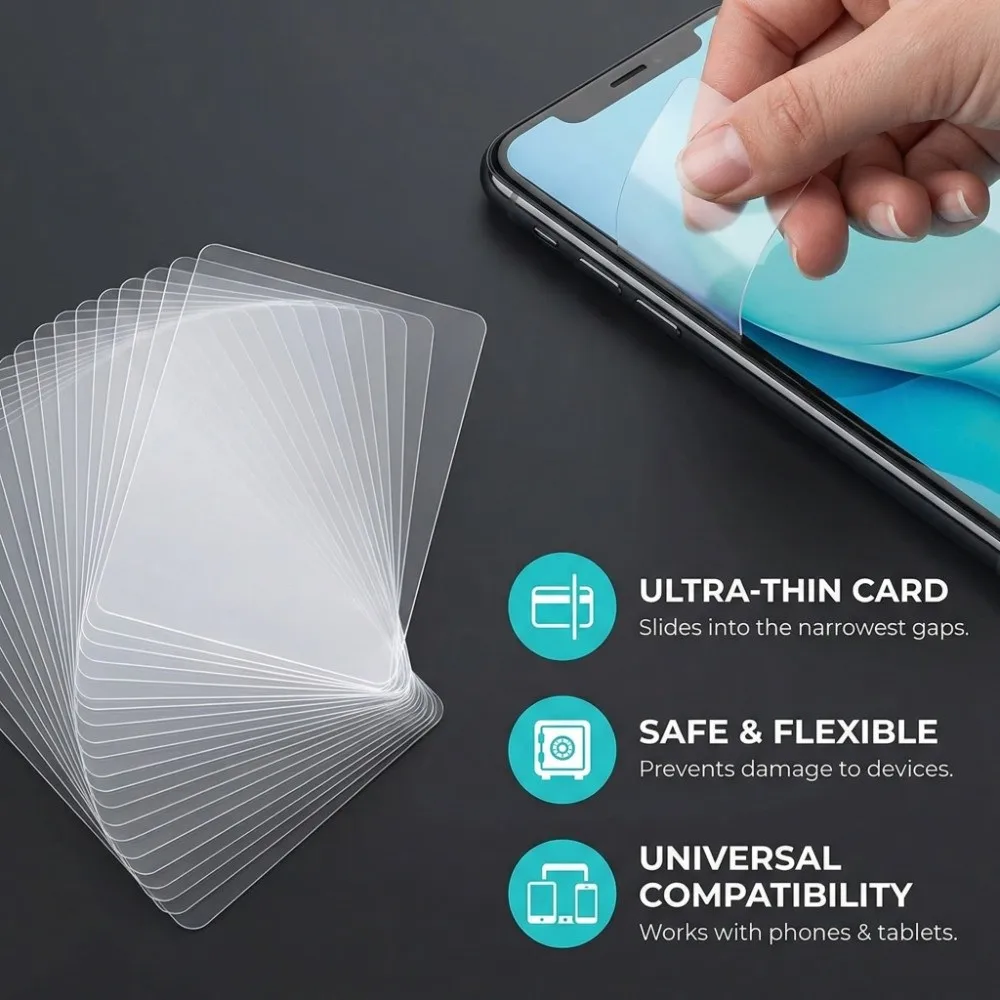 50PCS Plastic Phone Screen Pry Card Hard Ultra Thin Phone Opening Tool No Scratch Multi-purpose Phone Repair Tool - view 3