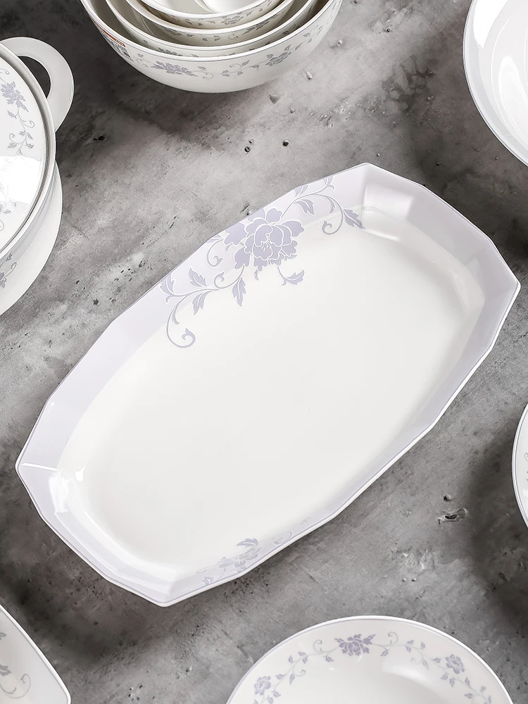 

Высококачественная белая фарфоровая тарелка Arst Ice Clear Jade, плоская тарелка для риса, популярная тарелка с ободком для дома и супермаркетов