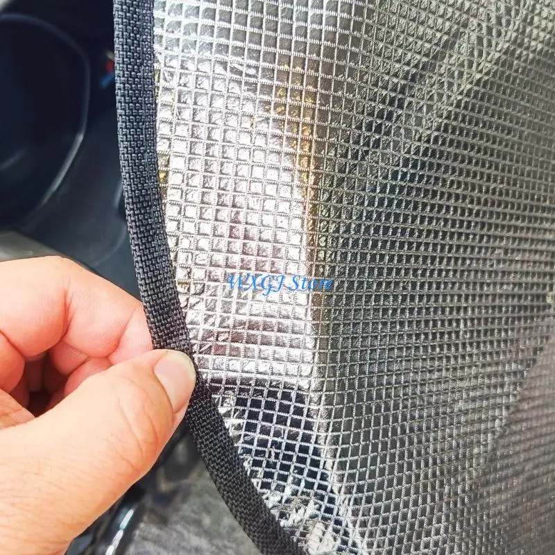 

37JE Car Steering Wheel Sun Shade Cover, Heat-Resist Aluminum Foil Steering Wheel Cover for Most Car 18.5''x16''
