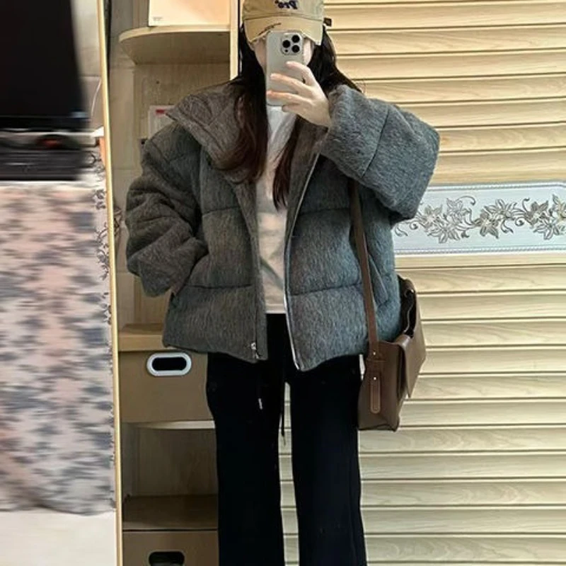 

20225 Короткая хлопковая куртка в стиле ретро, зимняя новая универсальная модная толстая теплая стеганая куртка