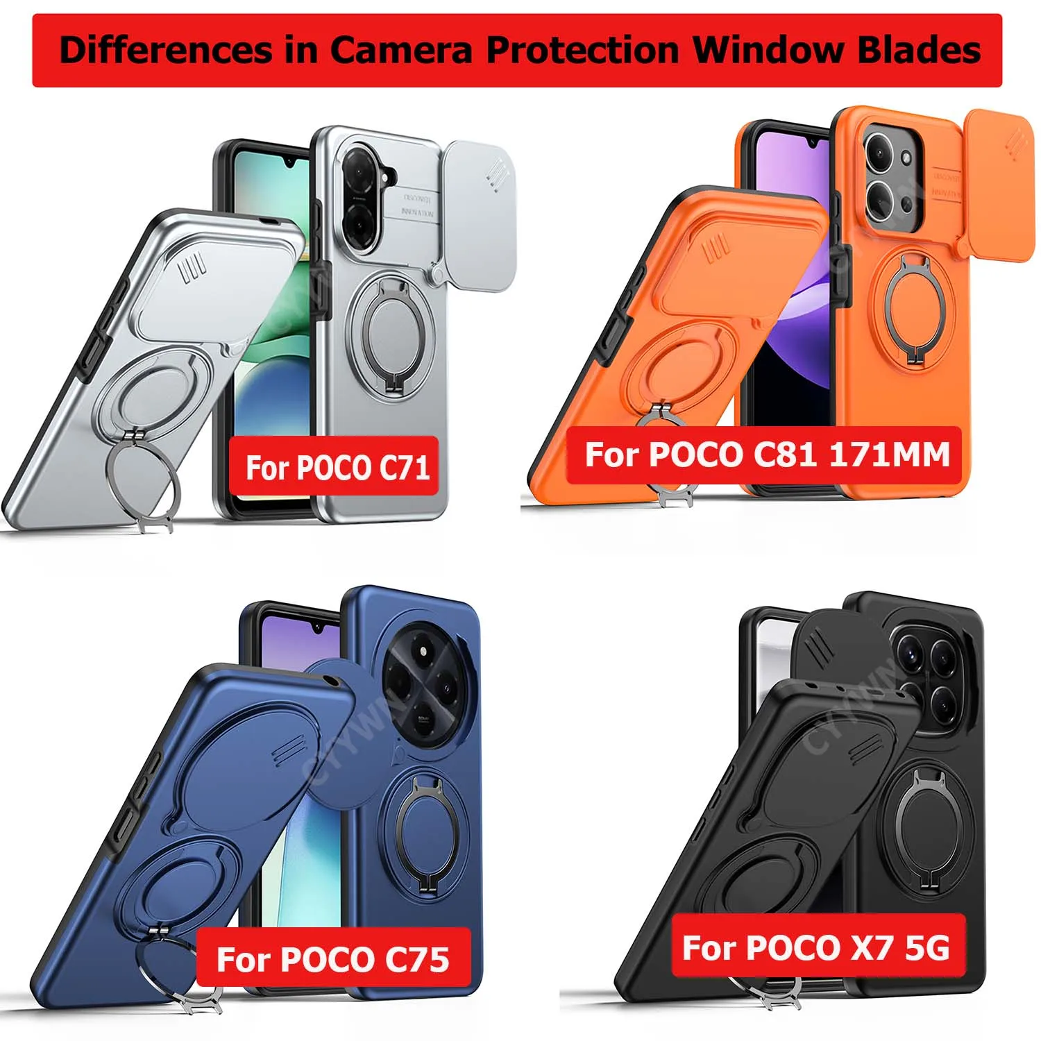 Shockproof Phone Case for Mi POCO C75, C71, C85