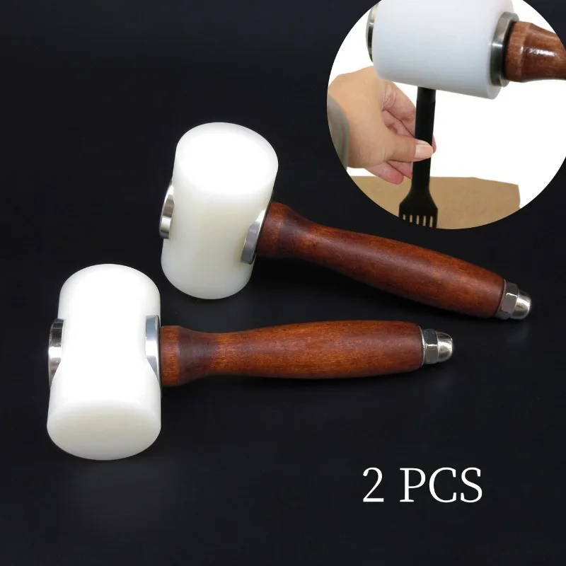 New Professional Leather Carve Hammer Nylon Hammers Mallet Wood Handle For Leathercraft Punch Printing Percussion DIY Tool