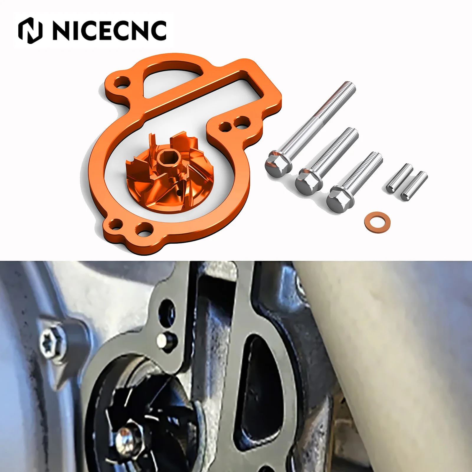 NICECNC For KTM SX-F 450 2016-2024 EXC-F 450 XCF-W 500 2017-2024 450 SMR 21-24 500 XW-F Oversized Water Pump Impeller Cooler Kit