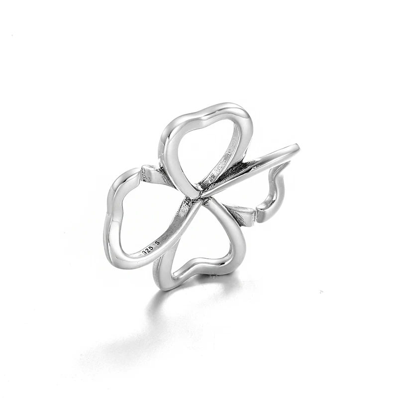 Lucky Clover shape 925 Sterling Silver beads Fit fine Unisex X Rubber Bracelet Bangle For Women Men Top quality beads image 5