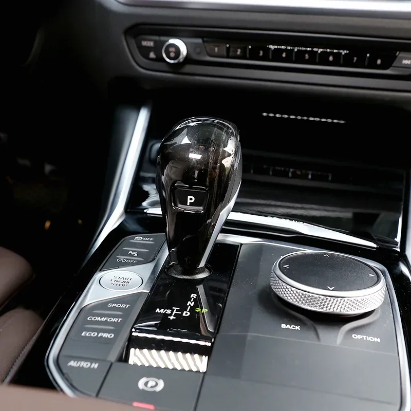 ألياف الكربون والعتاد التحول المقبض رئيس غطاء الكسوة الزخرفية لسيارات BMW 1 2 3 4 سلسلة Z4 F40 G20 G28 G21 G22 G23 G29 اكسسوارات السيارات
