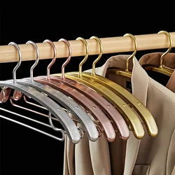 5PCS Aluminum Alloy Coat Hangers,Light Luxury 2.2CM Wide Shoulder Display Hanger for Pants Shirt Wedding Dress,Clothes Organizer