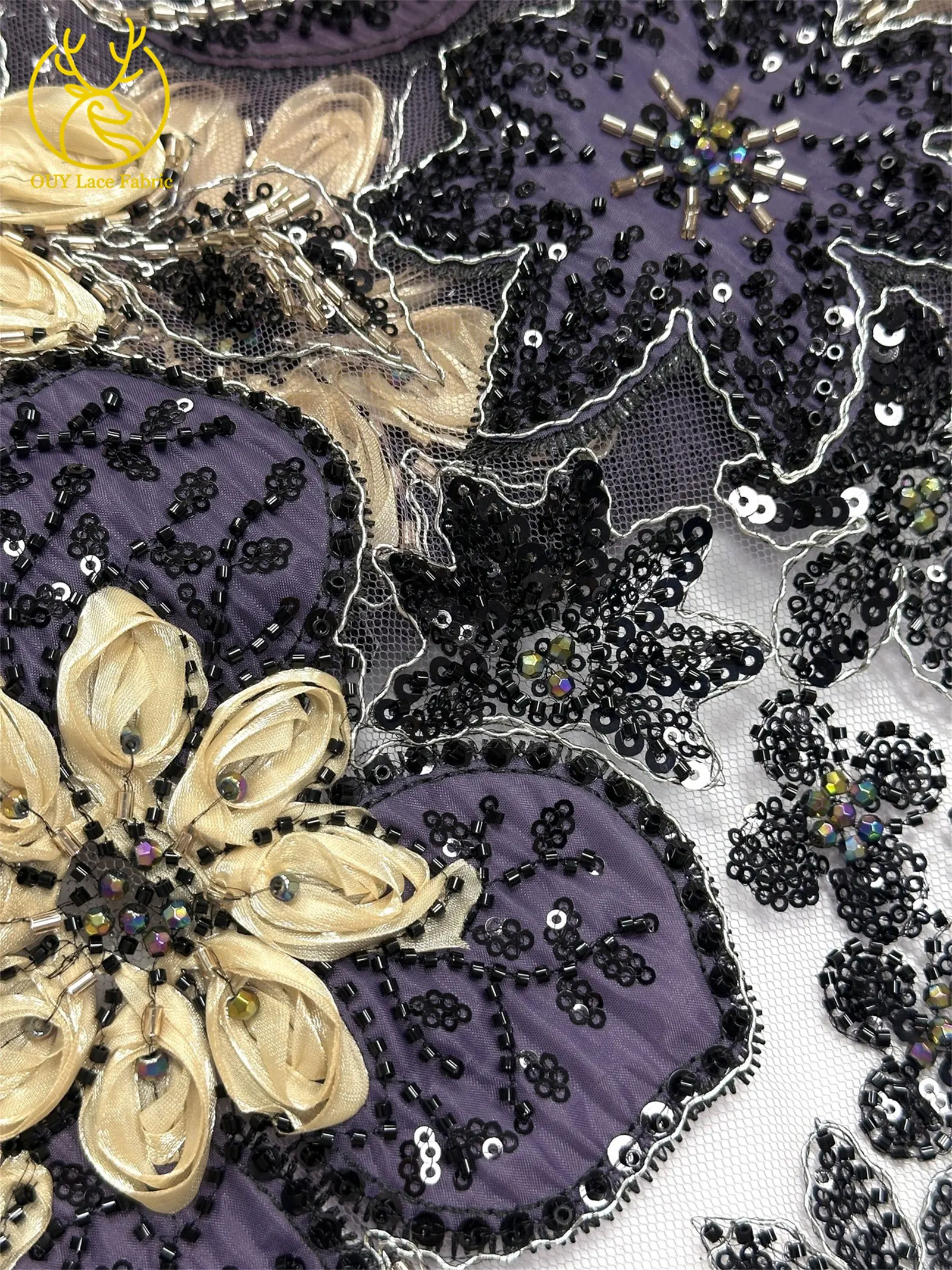 Modische Afrikanische Stickerei Perlenverzierte Tüllspitze 2026 Französische Pailletten Tüll-Netzspitze Nigerianisches Brautkleid Nähmaterial – Detail 13