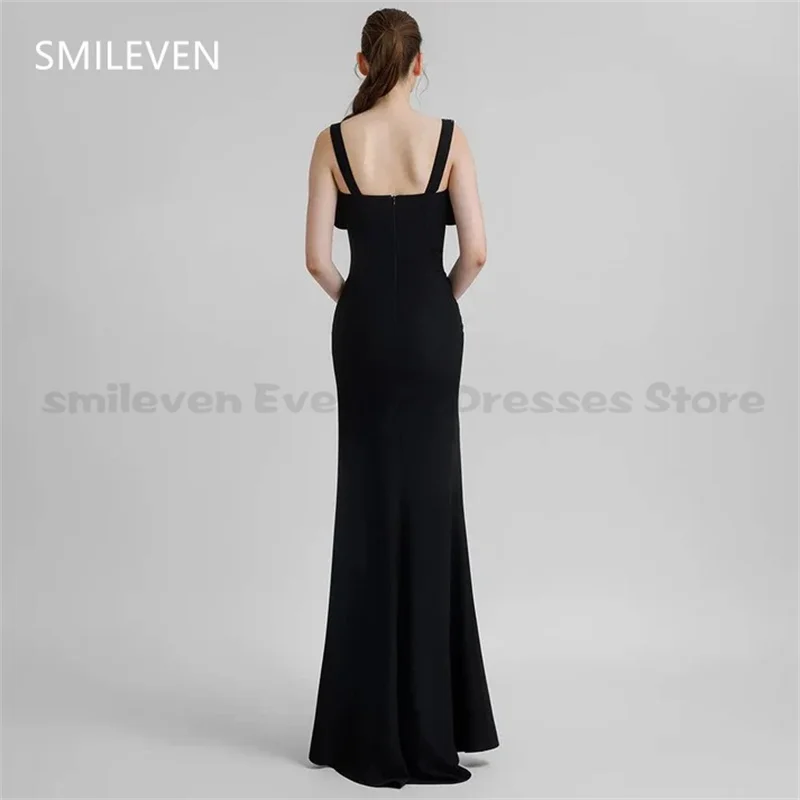 Smileven Oszałamiająca Syrena Błyszcząca Czarna Skromna Sukienka na Bal Bez Rękawów Suknie Wieczorowe Formalna Sukienka na Przyjęcie Prezent Personalizowana 2025