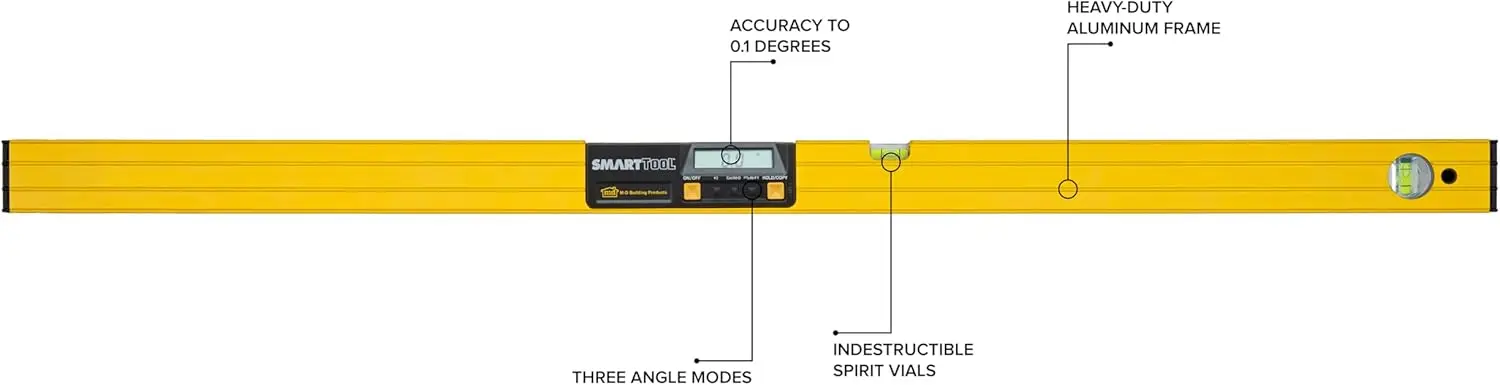 48 Inch Digital Level: Precision Measurement w/LCD Screen, Audible Alerts, Water