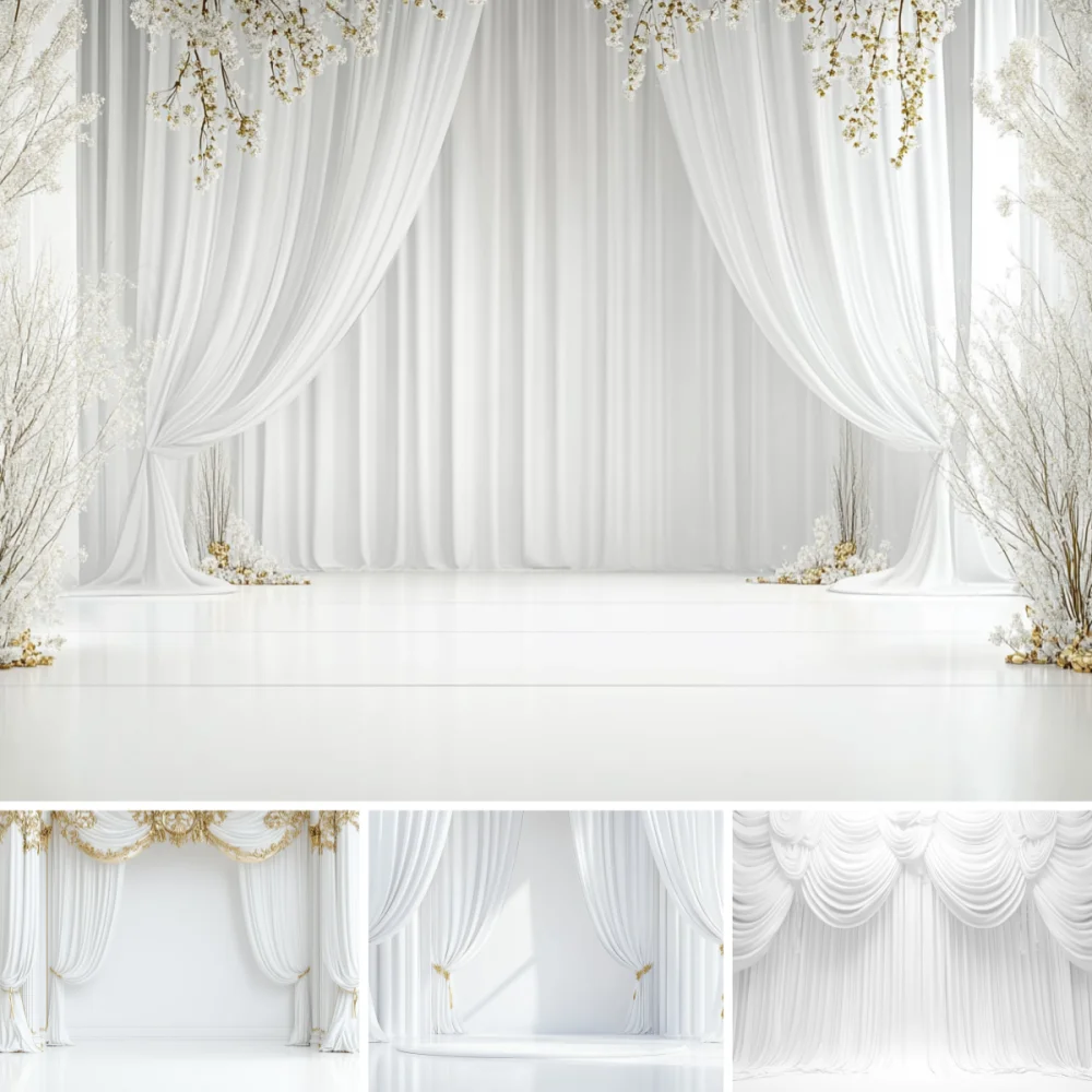 

White Backdrop Curtains for Party Wrinkle Free Drapes Tent Draping Photo Backdrops for Wedding Birthday Party Studio Photography