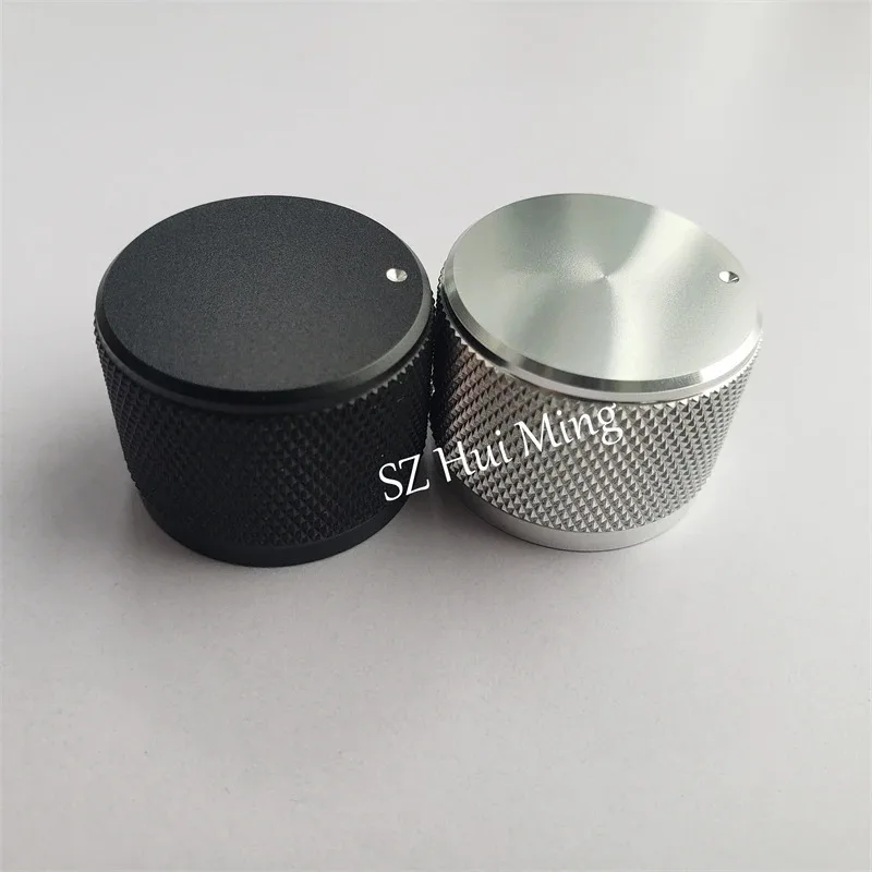 2 szt. Pokrętło do potencjometru Dot Mark pokrętło ze stopu aluminium radełkowane srebrne stałe 30*22mm enkoder regulacja głośności nasadka wzmacniacza HI-FI