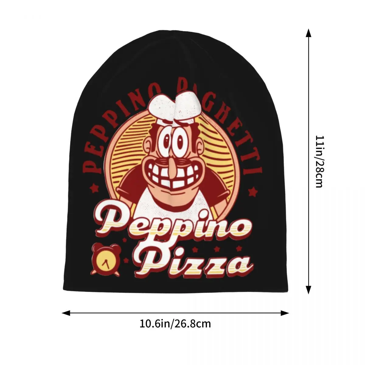 Popular Peppino Pizza Emblem Bonnet Knit Hat Accessories Fall Warm Novelty Game Beanies Skullies For Man