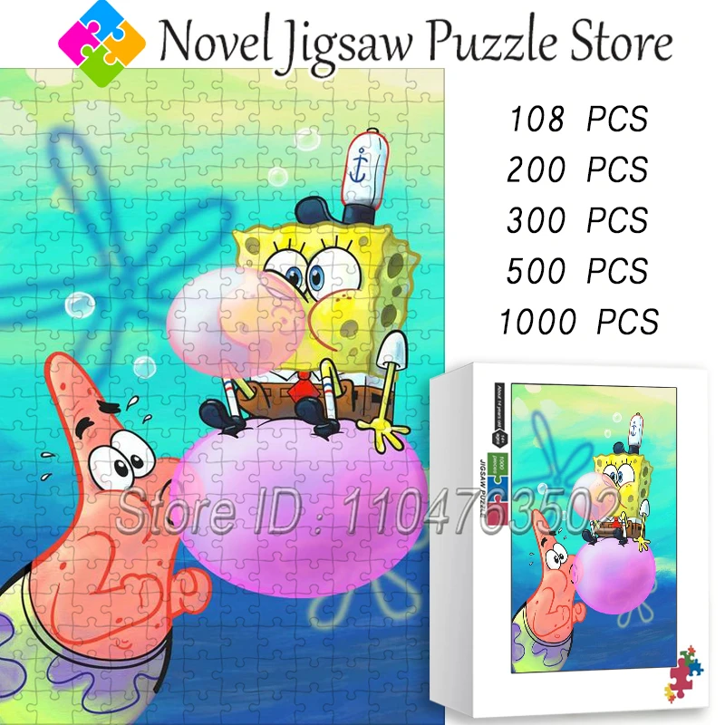 

Spongebob Squarepants Patrick Jigsaw Puzzle Cartoon Anime Characters Puzzles Adult Handmade Toys Collectibles Home Decorations